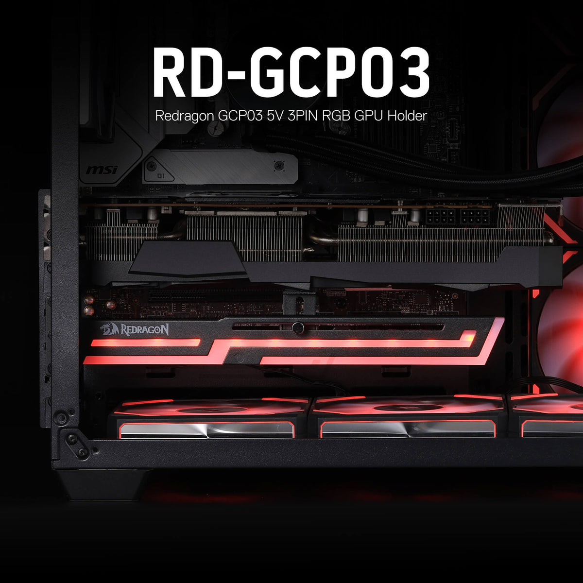 GCP03 ARGB GPU Support Bracket, image 3 of 12 - enlarged view