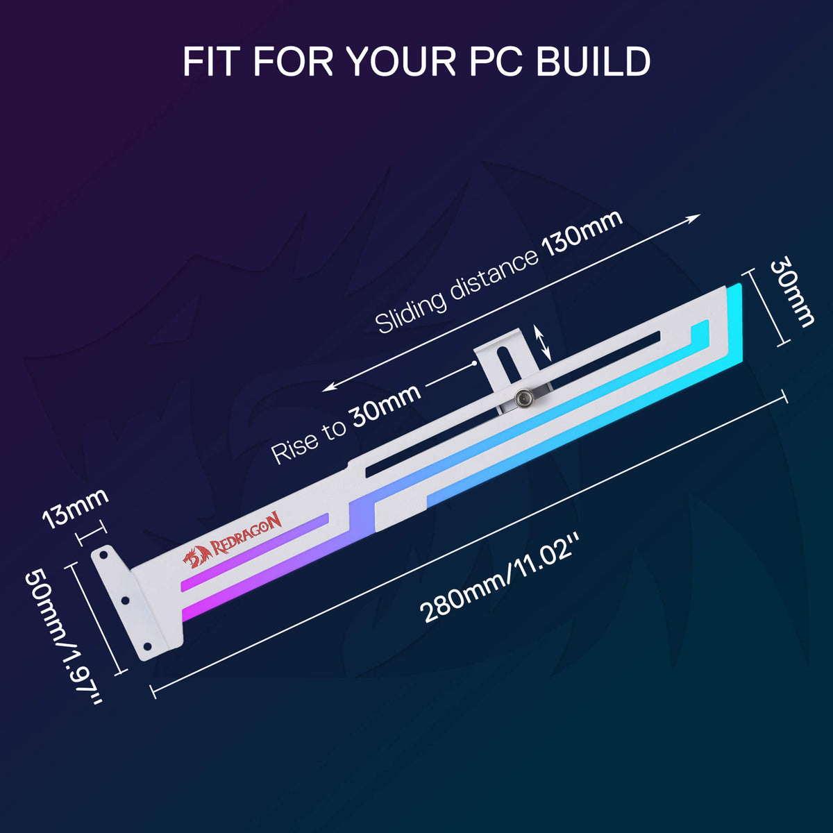 GCP03 ARGB GPU Support Bracket, image 11 of 11