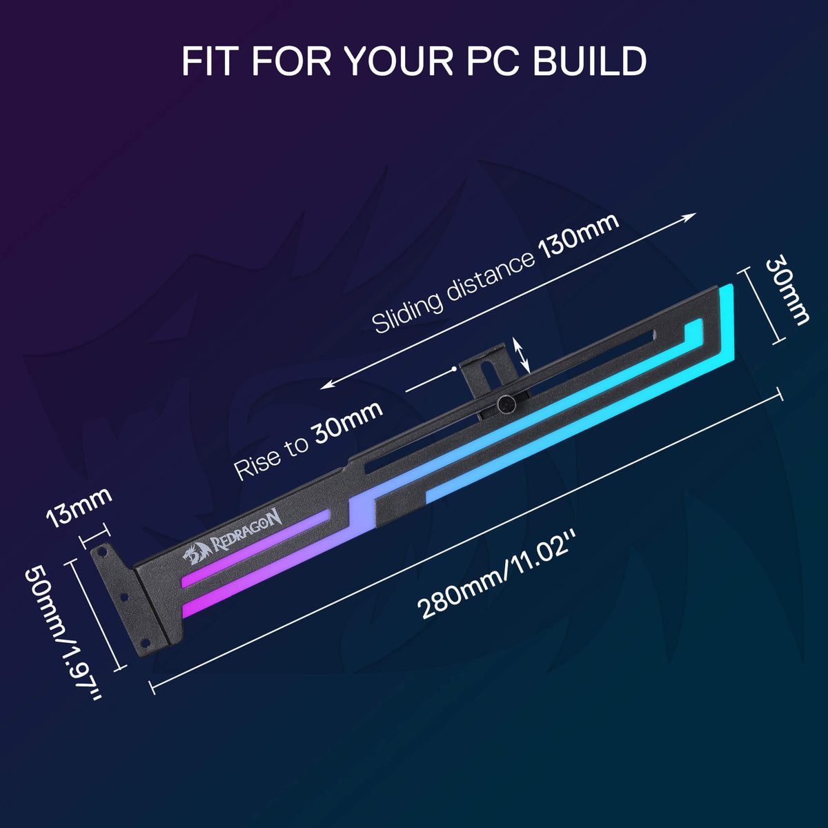 GCP03 ARGB GPU Support Bracket, image 4 of 12 - enlarged view