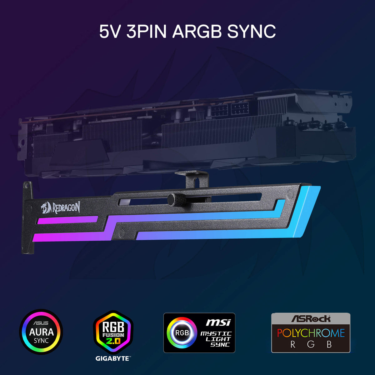 GCP03 ARGB GPU Support Bracket, image 5 of 12 - enlarged view