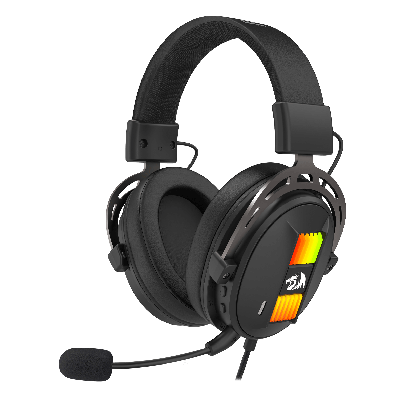 Redragon H375 Wired Gaming Headset, 53mm Drivers 7.1 Surround Sound, Detachable Noise Cancelling Mic, USB Computer Headset with RGB, Lightweight Design for PC/Laptop/PS4