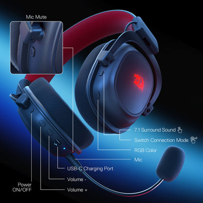 H510 ZEUS-X RGB Wireless Gaming Headset - thumbnail 7