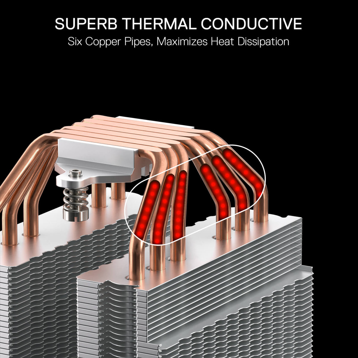 HODUR C218 ARGB Dual Tower CPU Air Cooler, image 10 of 13 - enlarged view