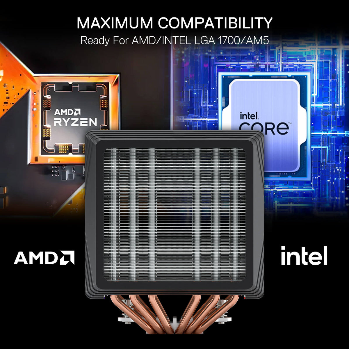 HODUR C218 ARGB Dual Tower CPU Air Cooler, image 7 of 13 - enlarged view