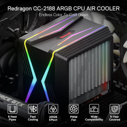 HODUR C218 ARGB Dual Tower CPU Air Cooler - thumbnail 5