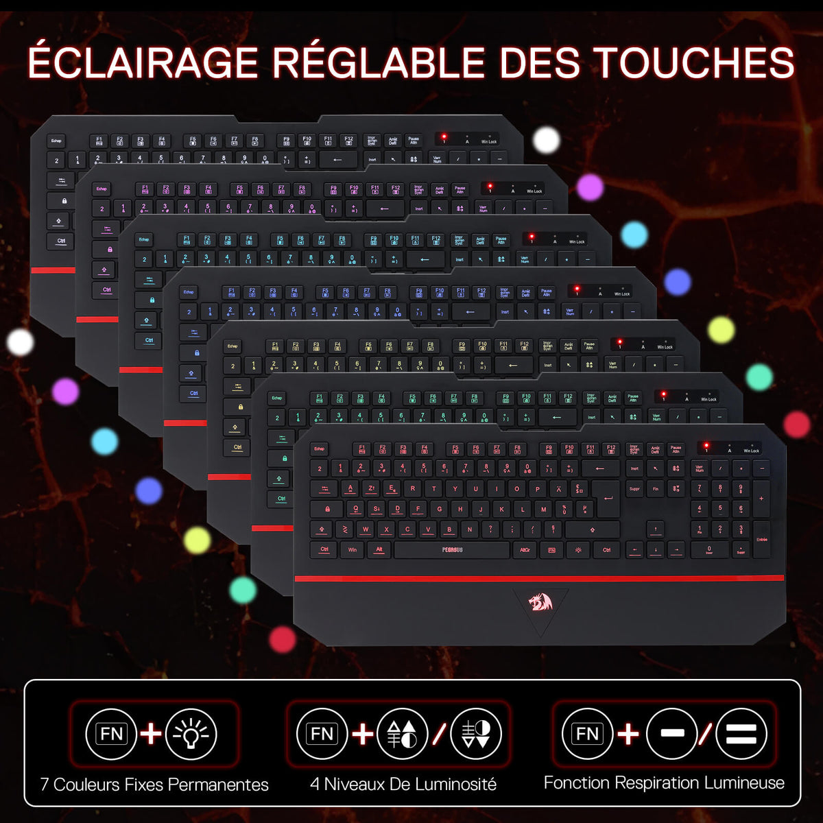 PEGASUS K502 Clavier De Jeu À Membrane Filiaire (French L..., image 8 of 8