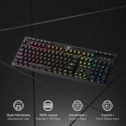 ADITYA K513 Wired Membrane Gaming Keyboard - thumbnail 8