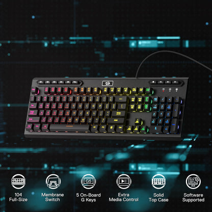 ADITYA K513 Wired Membrane Gaming Keyboard - thumbnail 7