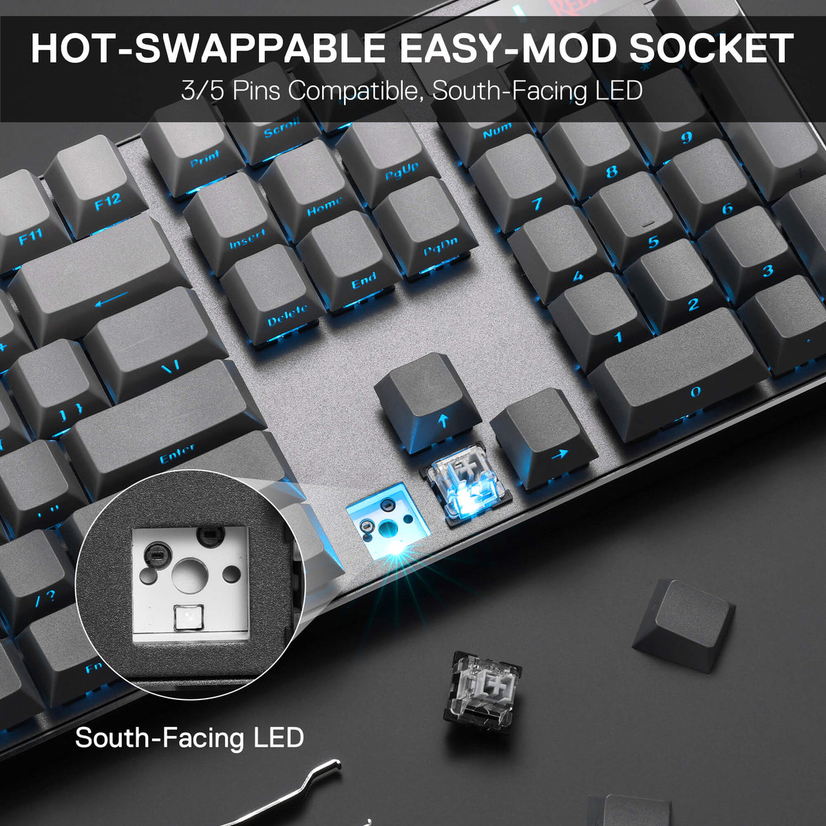 DEVARAIAS K556 PRO Aluminum Keyboard (Side Printed PBT Ke..., image 8 of 9