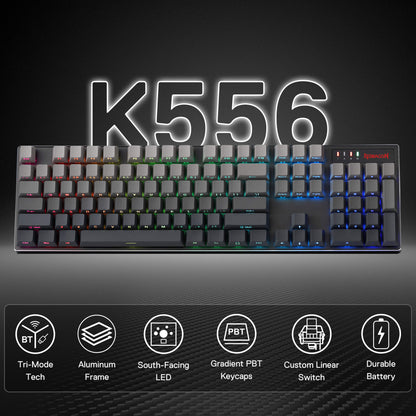 DEVARAIAS K556 PRO Aluminum Keyboard (Side Printed PBT Keycaps) - thumbnail 3