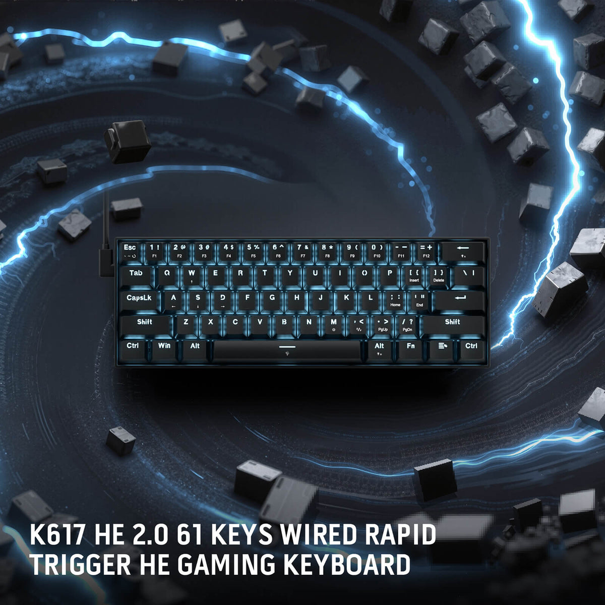FIZZ K617 Black (Magnetic Hall Effect Keyboard), image 3 of 11