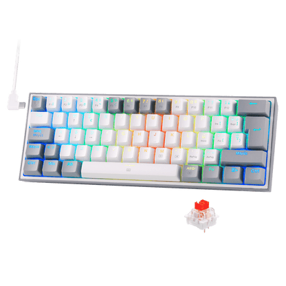 FIZZ K617ES Teclado Mecánico Mini 60% – Blanco y Gris - thumbnail 1