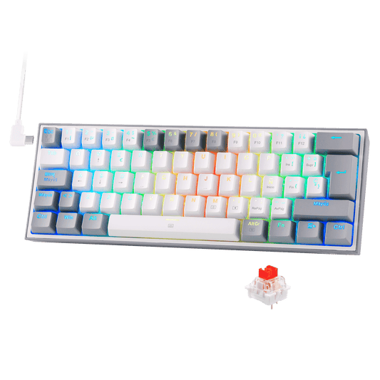 FIZZ K617ES Teclado Mecánico Mini 60% – Blanco y Gris