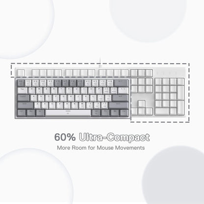 FIZZ K617 60 White & Grey Small Mechanical keyboard - thumbnail 6