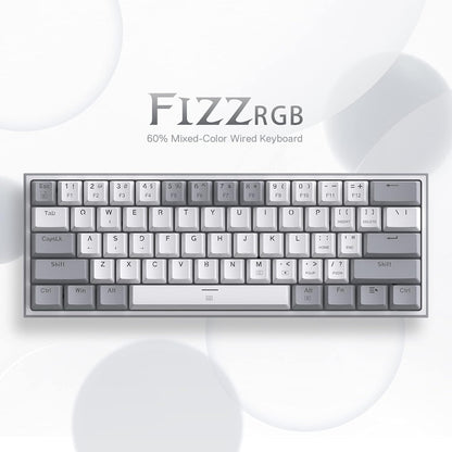 FIZZ K617 60 White & Grey Small Mechanical keyboard - thumbnail 8