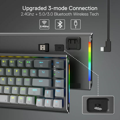 SHACO K641 PRO Wireless Aluminum Keyboard - thumbnail 7