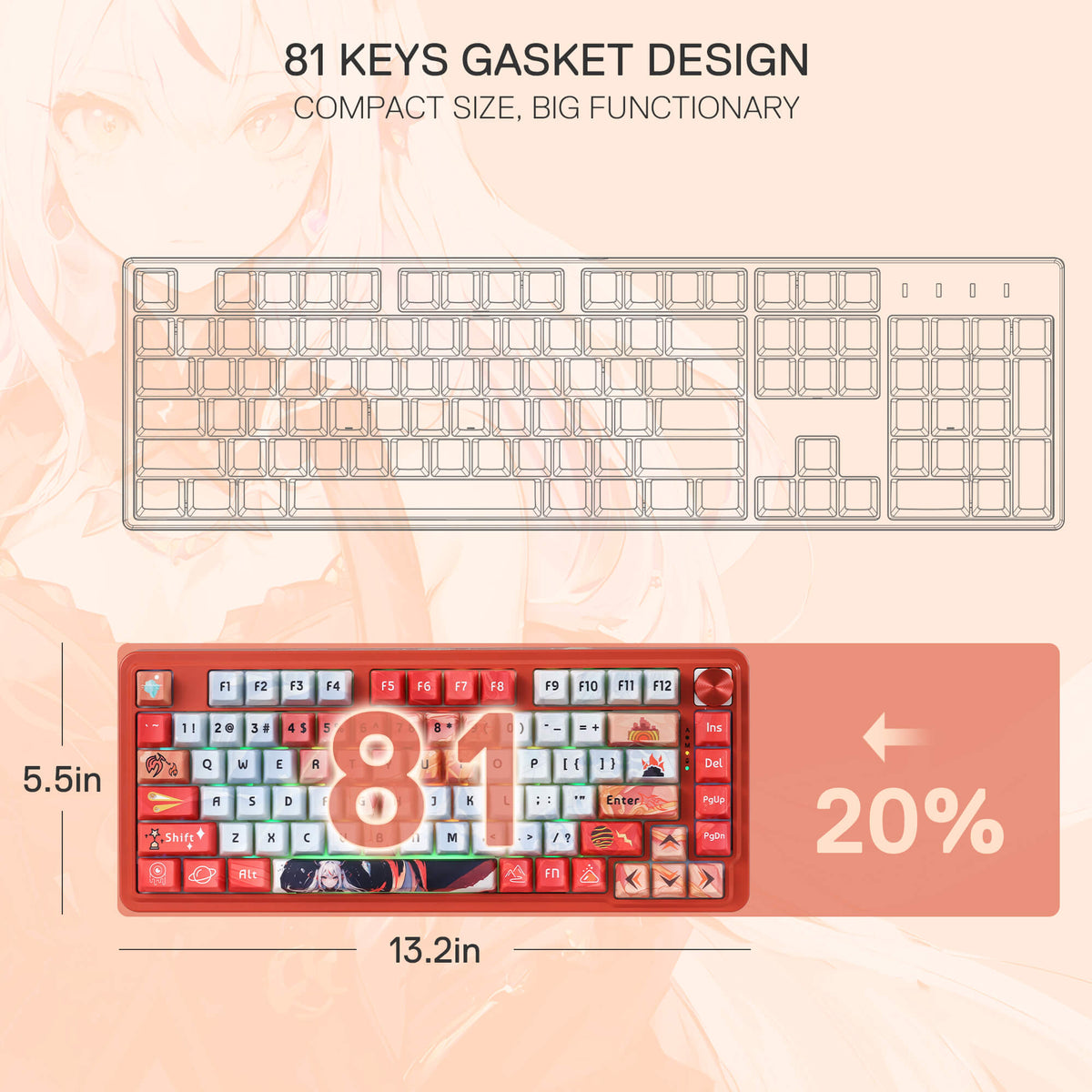 UCAL K673 PRO Anime Keyboard, image 6 of 17 - enlarged view