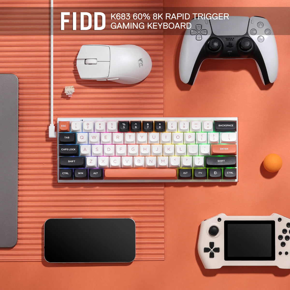 FIDD K683 (M61) (Magnetic Hall Effect Keyboard), image 2 of 16