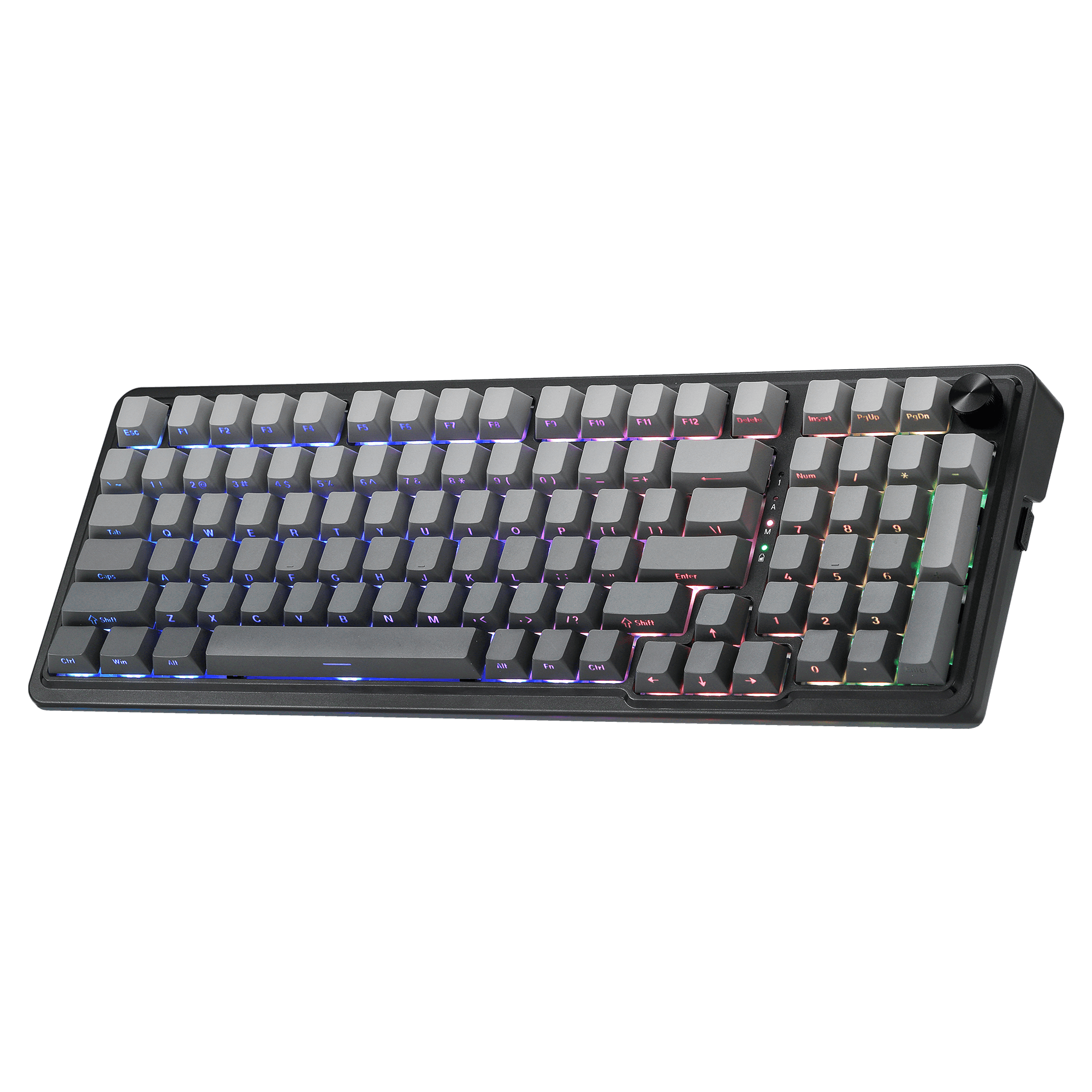 Redragon K686 PRO 98 Keys Wireless Gasket RGB Gaming Keyboard, 3-Mode PBT Mechanical Keyboard w/Hot-Swap South-Facing RGB Socket, Dedicated Knob Control & 5-Layer Noise Dampening, Gradient PBT Keycaps