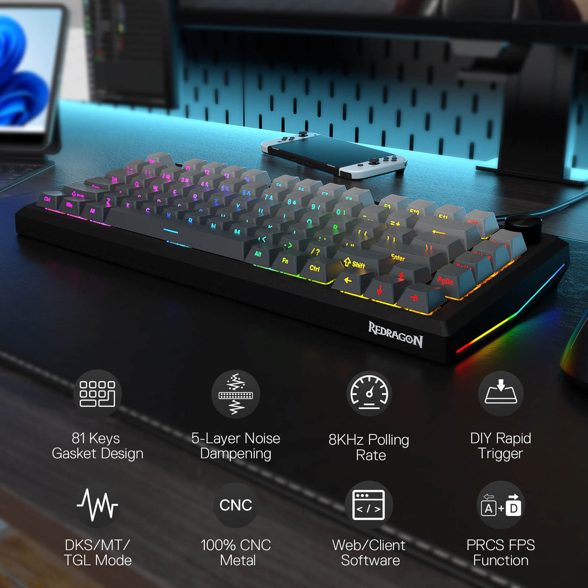 PENUMBRA K687 HE Rapid Trigger Gaming Keyboard, image 3 of 8