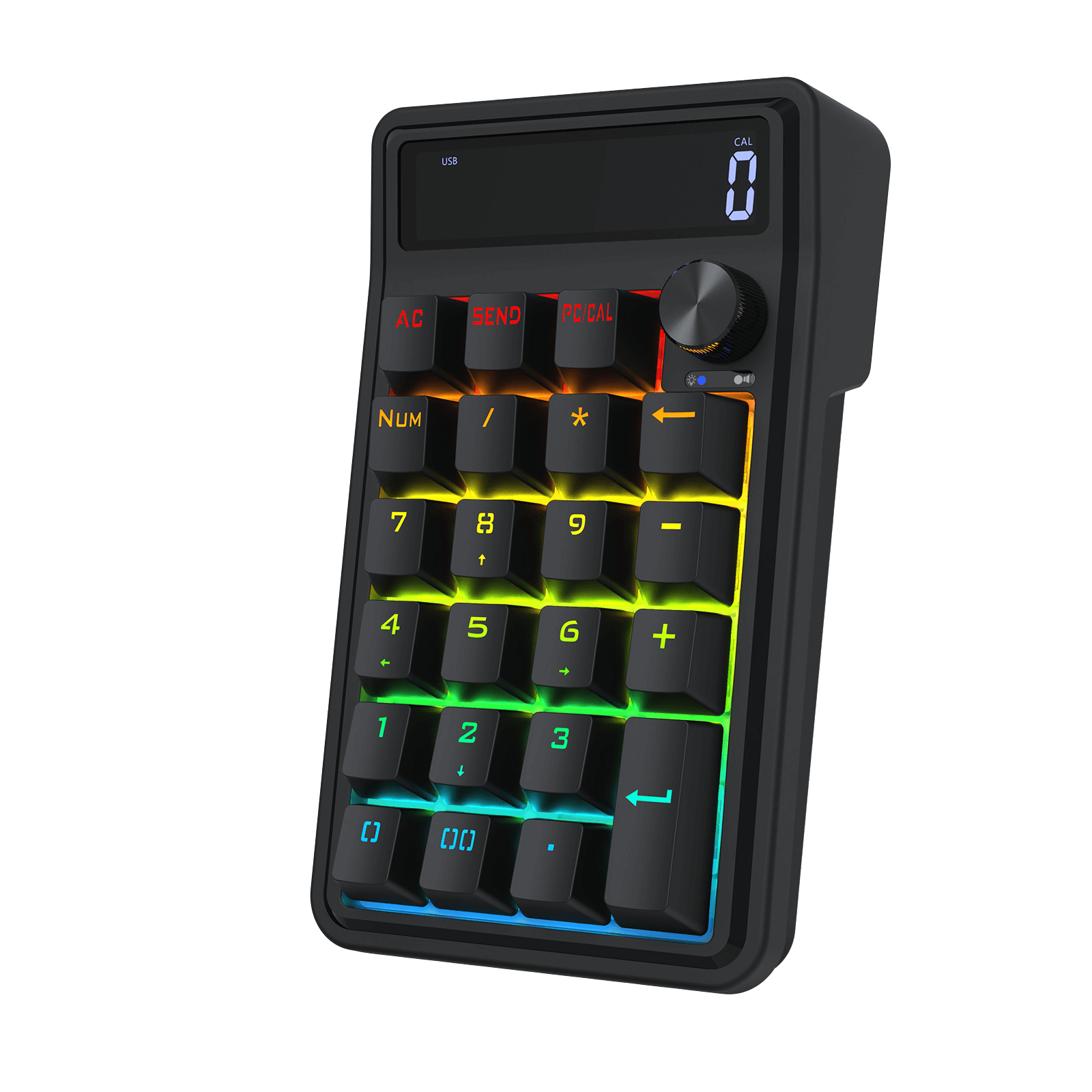 Redragon K733 PRO Wireless Gasket RGB Number Pad, 22 Keys Mechanical Numpad w/PC & Calculate Modes, 10 Digits Calculator Display, Knob Control, 5-Layer Noise Dampening, Creamy Custom Linear Switch