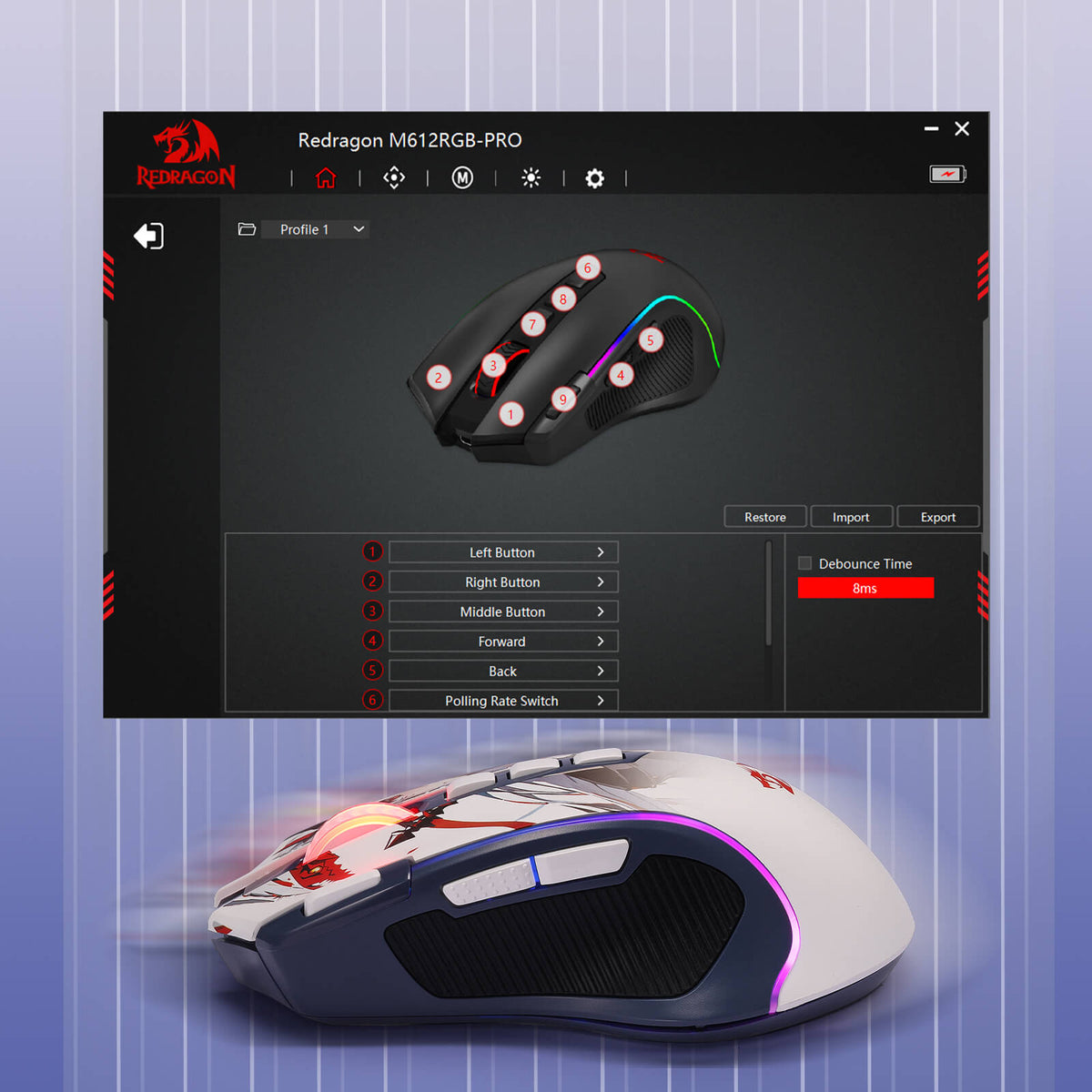PREDATOR M612 PRO Anime Gaming Mouse, image 9 of 20