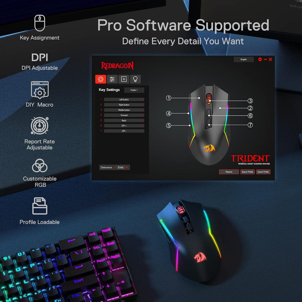 HORUS K618 Ultra-slim Keyboard & TRIDENT M693 Mouse Tri-M..., image 18 of 19