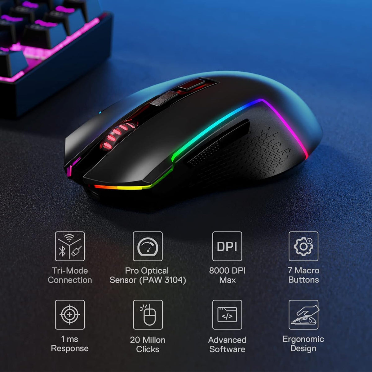 HORUS K618 Ultra-slim Keyboard & TRIDENT M693 Mouse Tri-M..., image 5 of 19