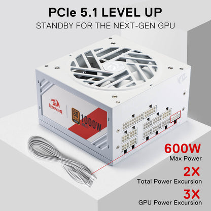MASTER RGPS PRO 1000W 80 Plus® Gold ATX 3.1 PSU (Black & White) - thumbnail 8