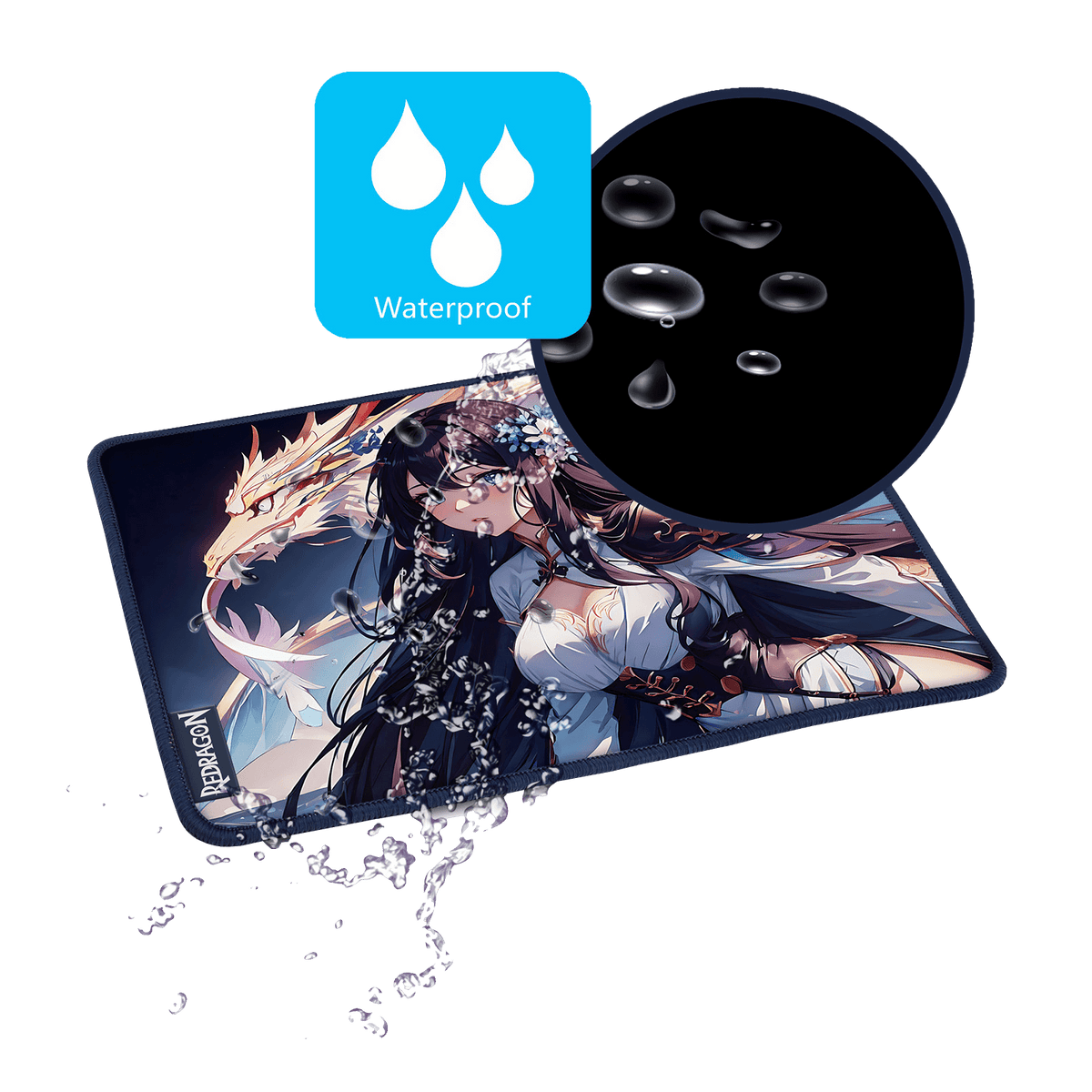 P046 Anime Blue Gaming Mouse Pad/Desk Mat, image 16 of 19 - enlarged view