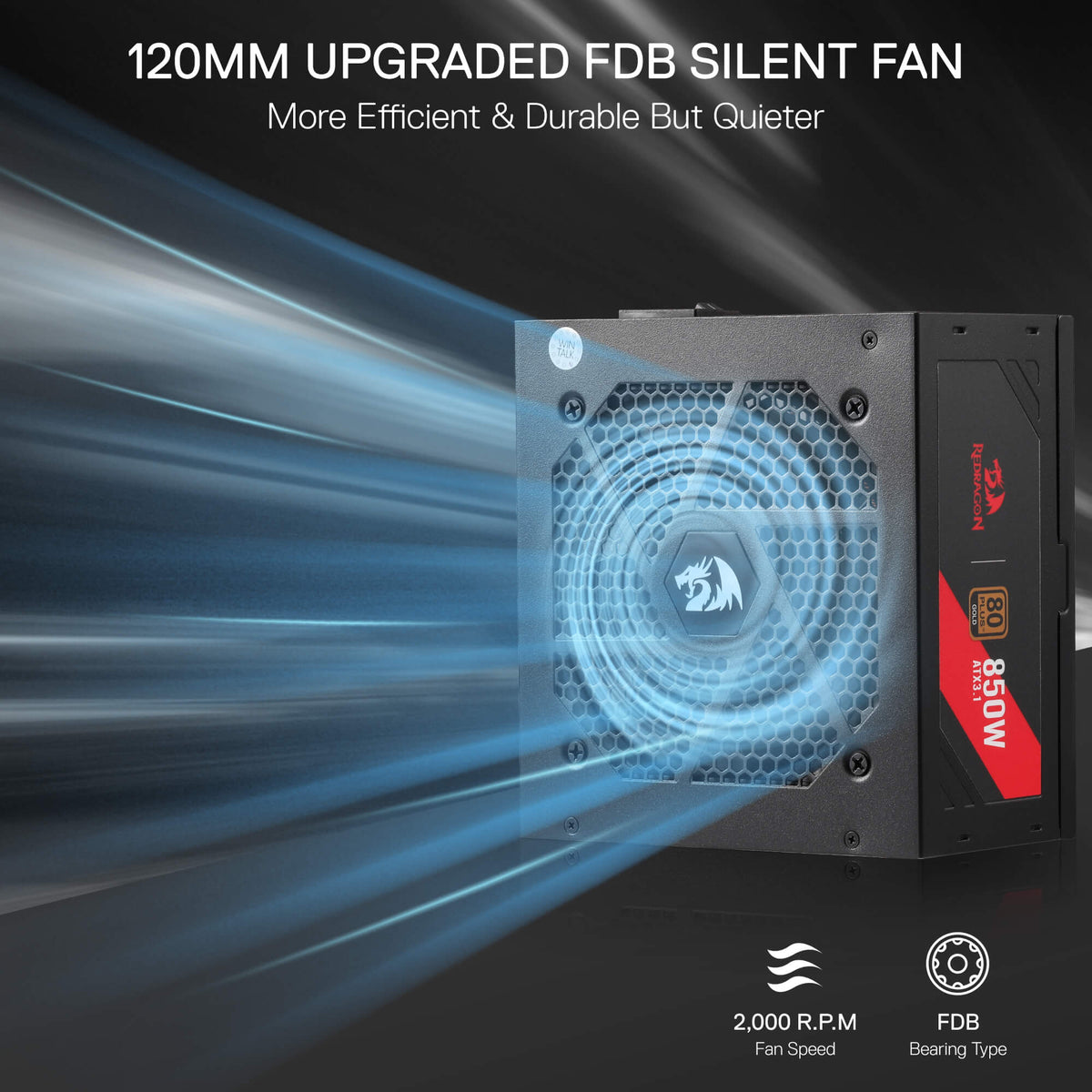 RGMS-850W PRO 80+ ATX 3.1 Gold 850 Watt Power Supply, image 14 of 15 - enlarged view