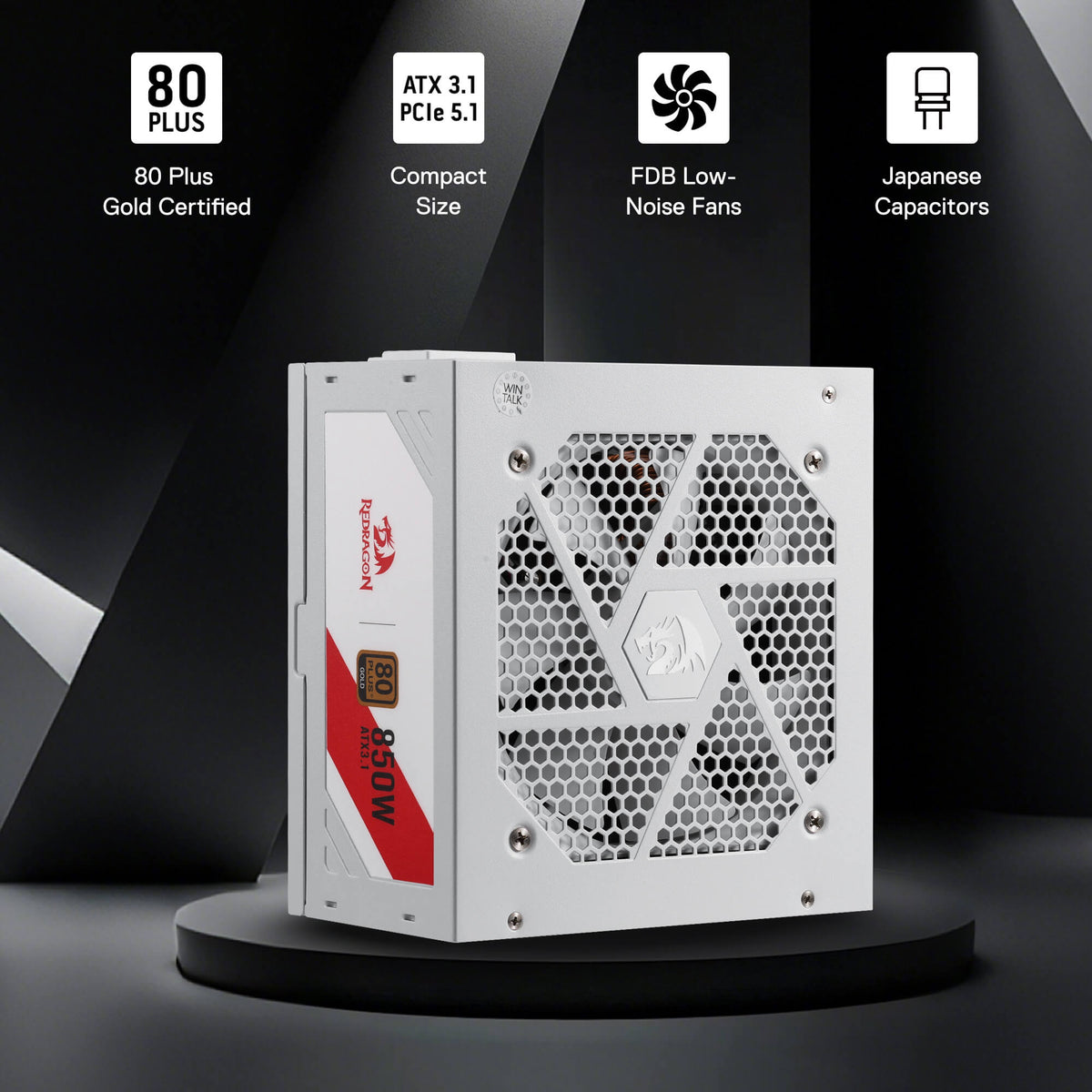 RGMS-850W PRO 80+ ATX 3.1 Gold 850 Watt Power Supply, image 4 of 14