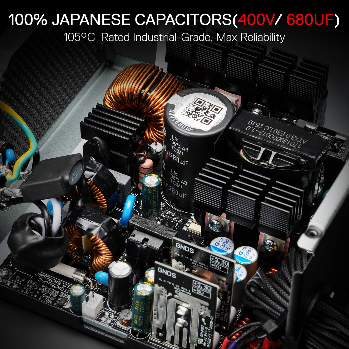RGMS-850W PRO 80+ ATX 3.1 Gold 850 Watt Power Supply, image 6 of 15 - enlarged view