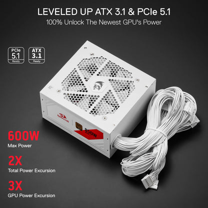 RGMS-850W PRO 80+ ATX 3.1 Gold 850 Watt Power Supply - thumbnail 8