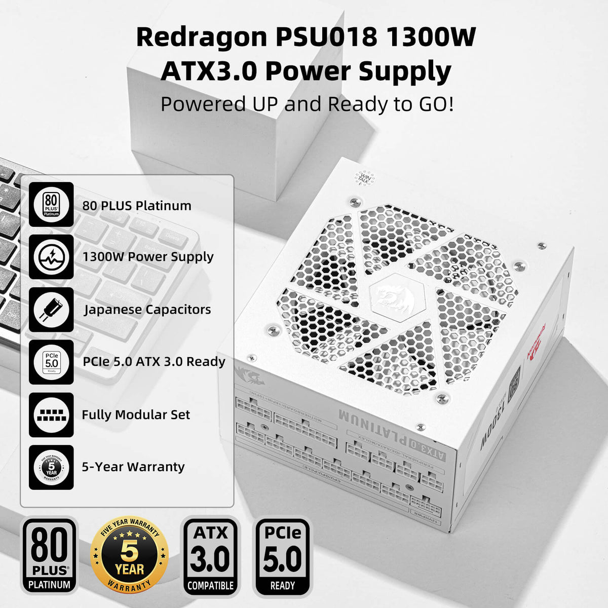 80+ Platinum 1000/1300 Watt ATX 3.0 Fully Modular Power S..., image 15 of 19 - enlarged view