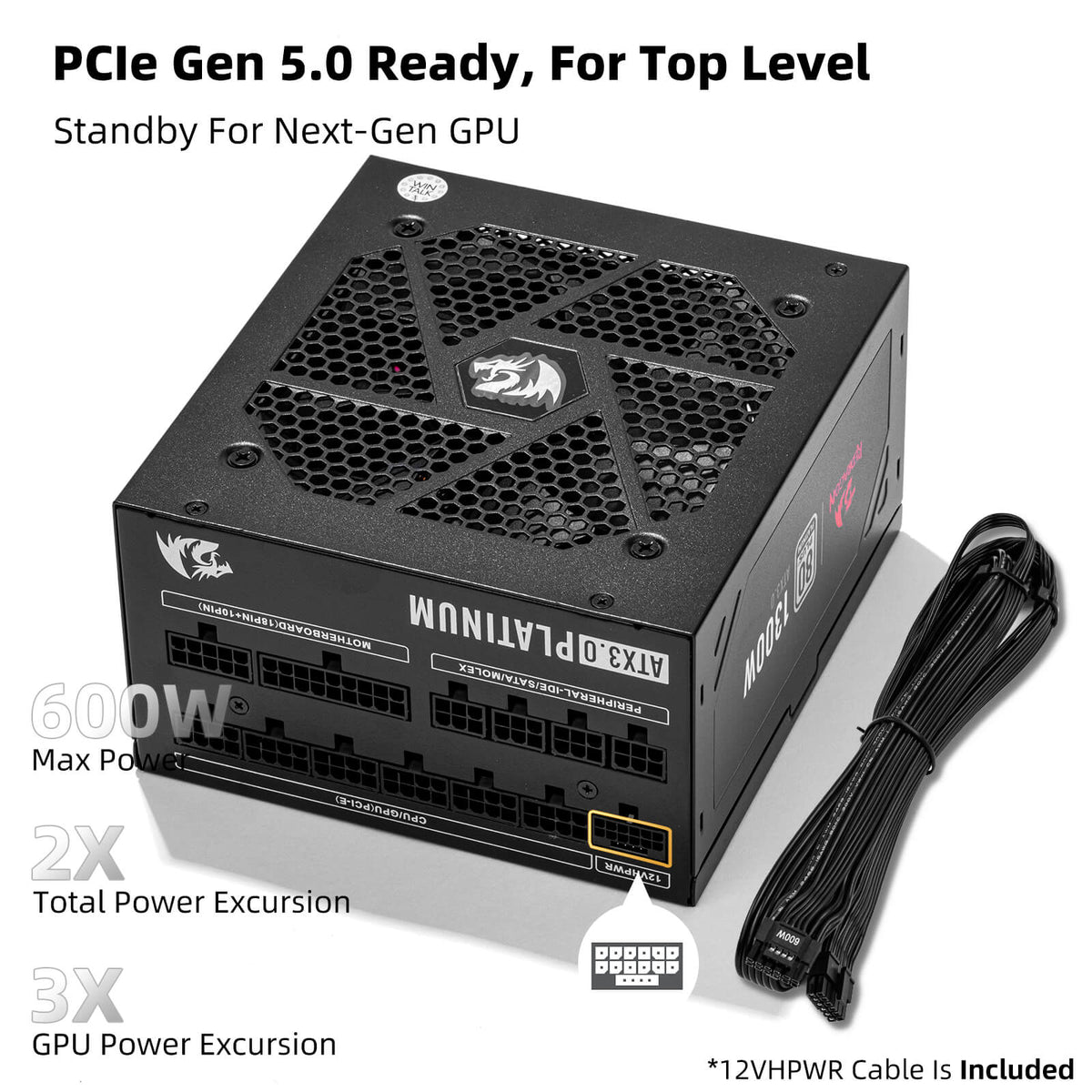 80+ Platinum 1000/1300 Watt ATX 3.0 Fully Modular Power S..., image 12 of 19 - enlarged view
