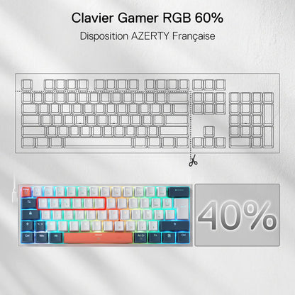 Clavier mécanique FIZZ K617 60 Blanc et Gris Petit  - thumbnail 3