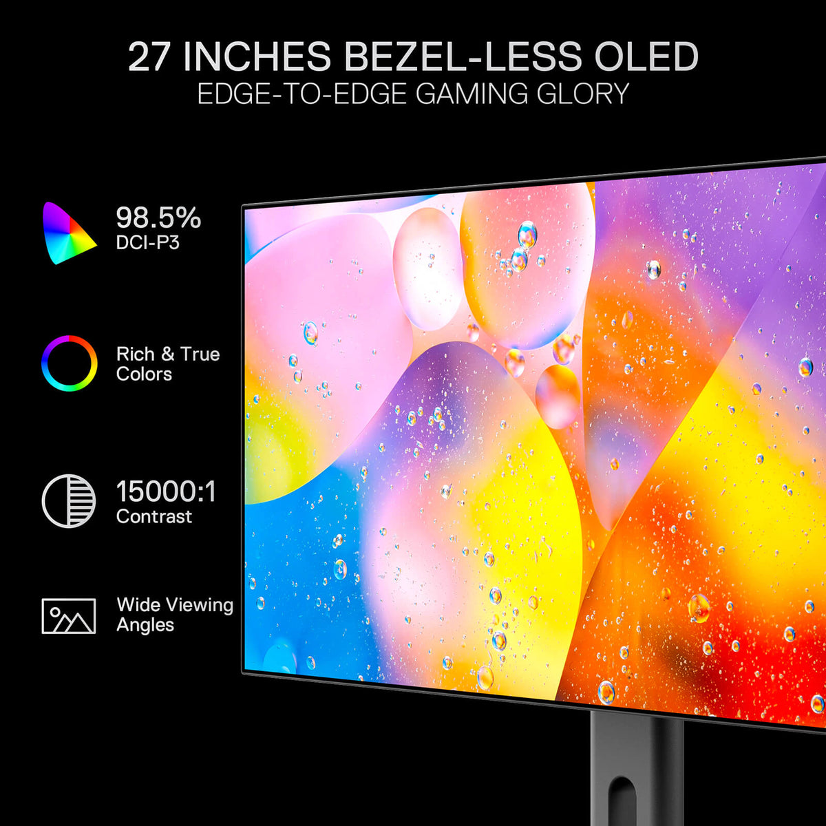 REBELLION GM27 27" OLED Flat Gaming Monitor, image 3 of 8