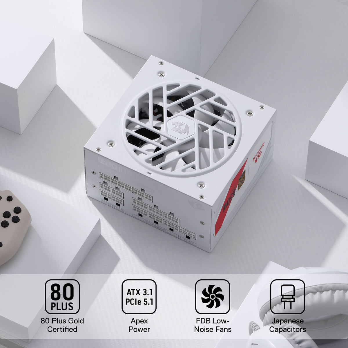 MASTER RGPS-850W 80 Plus® Gold ATX 3.1 PSU (Black & White), image 14 of 20 - enlarged view