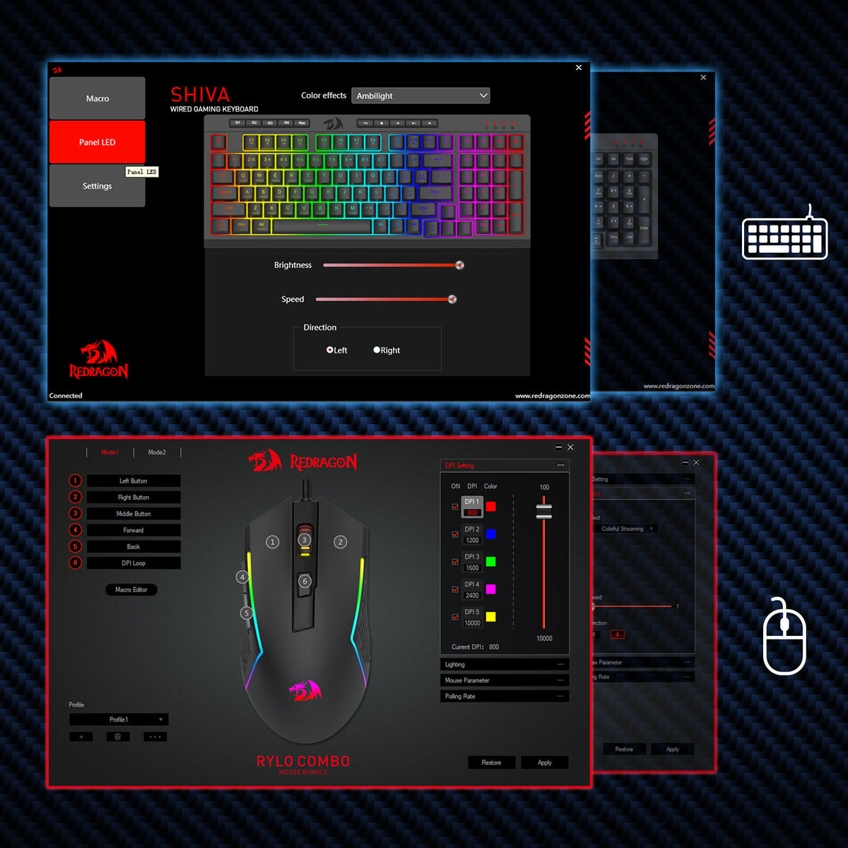 RYLO S141 Membrane Gaming Keyboard & Mouse Wired Combo, image 6 of 9 - enlarged view