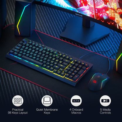 RYLO S141 Membrane Gaming Keyboard & Mouse Wired Combo - thumbnail 3