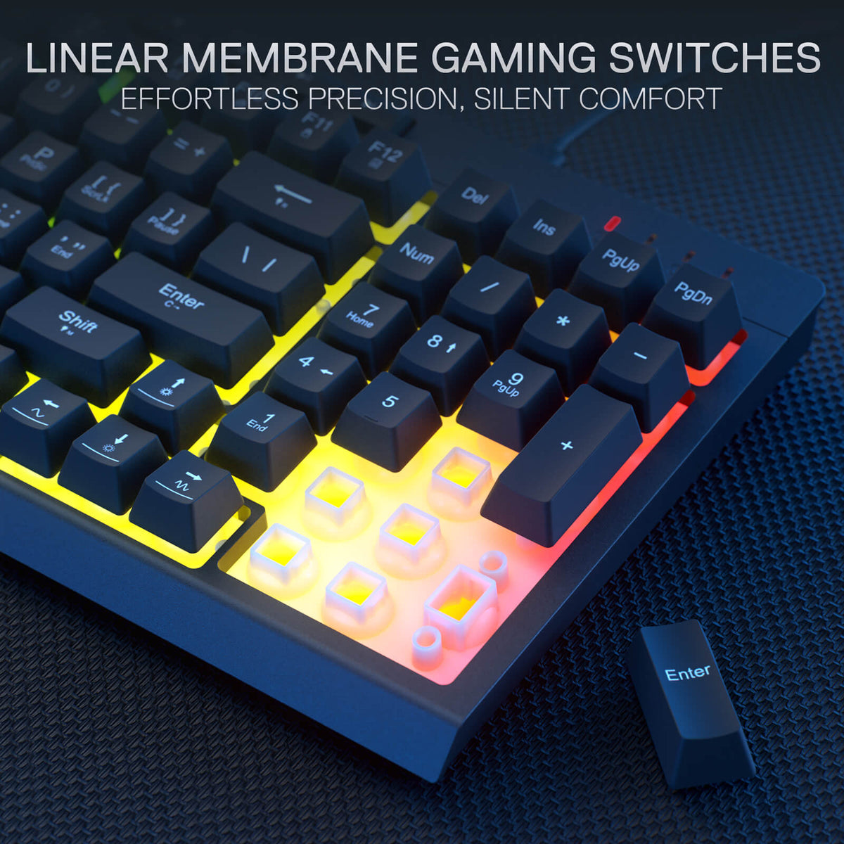 RYLO S141 Membrane Gaming Keyboard & Mouse Wired Combo, image 7 of 9 - enlarged view