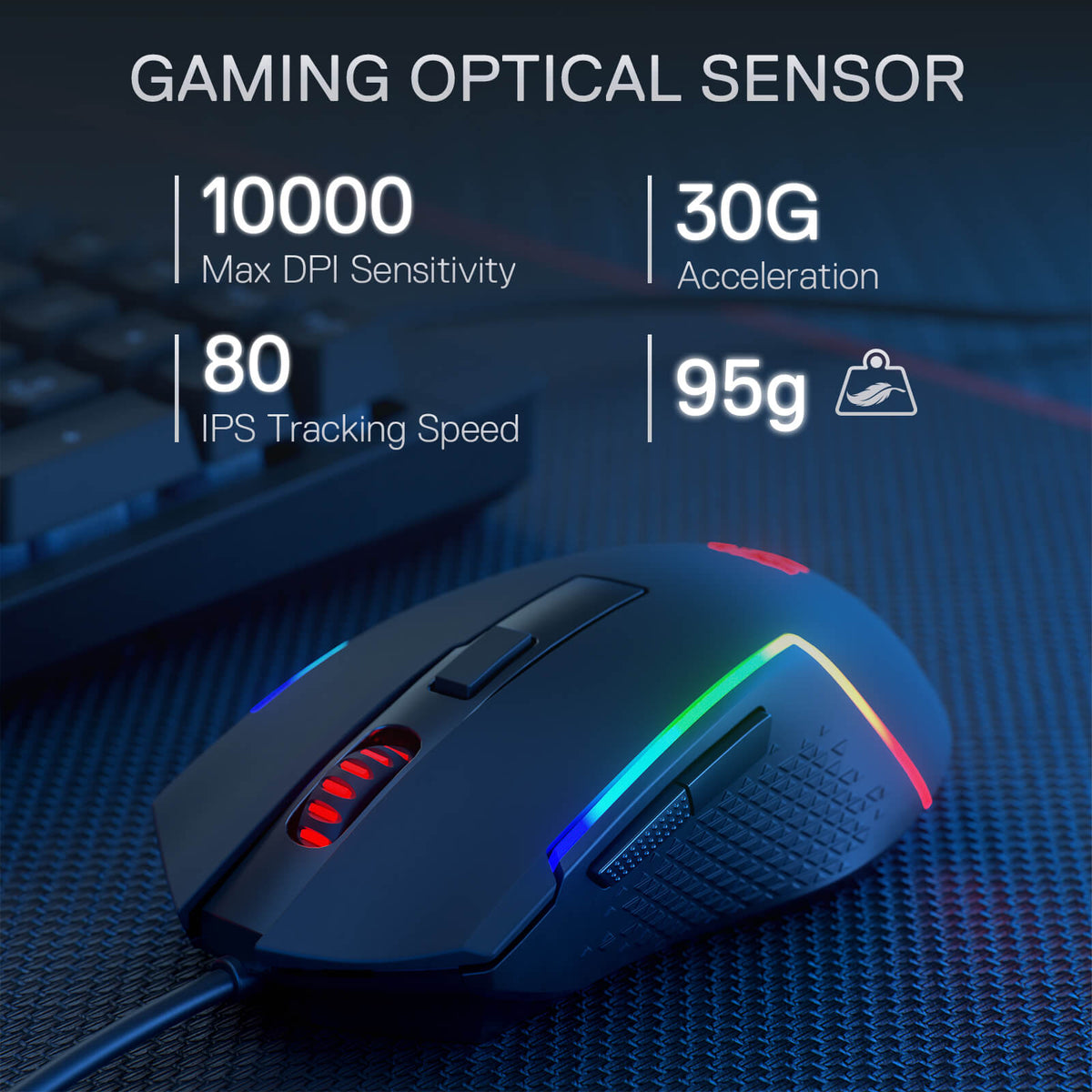 RYLO S141 Membrane Gaming Keyboard & Mouse Wired Combo, image 8 of 9 - enlarged view