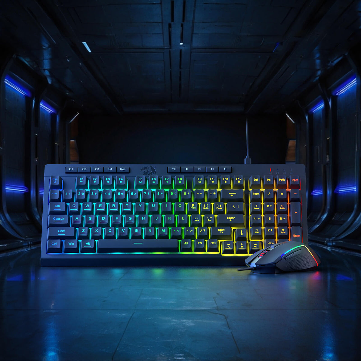 RYLO S141 Membrane Gaming Keyboard & Mouse Wired Combo, image 2 of 9 - enlarged view