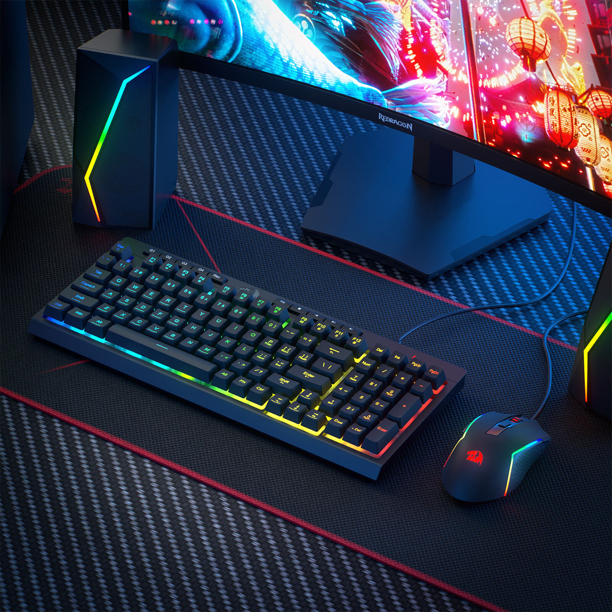 RYLO S141 Membrane Gaming Keyboard & Mouse Wired Combo, image 5 of 9 - enlarged view