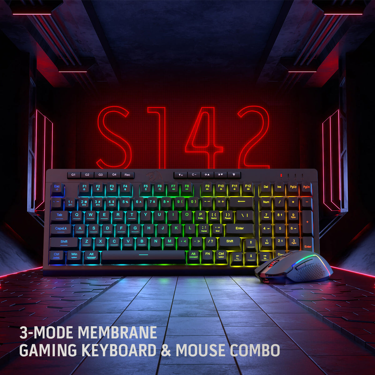 RYLO PRO S142 Membrane Gaming Keyboard & Mouse Tri-Mode C..., image 3 of 14 - enlarged view
