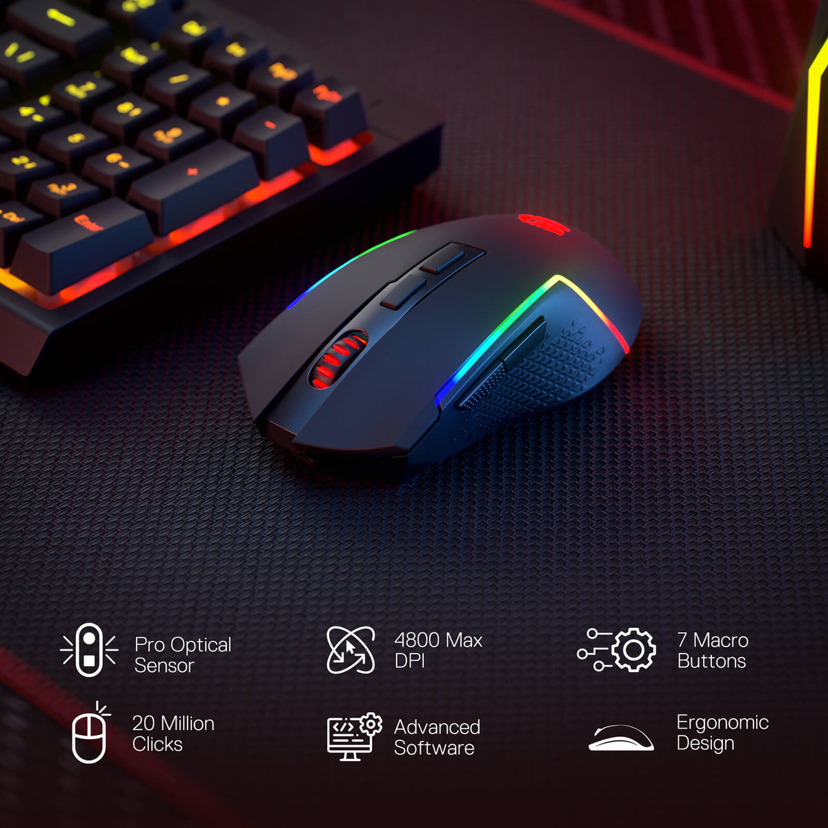 RYLO PRO S142 Membrane Gaming Keyboard & Mouse Tri-Mode C..., image 5 of 14 - enlarged view