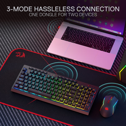 RYLO PRO S142 Membrane Gaming Keyboard & Mouse Tri-Mode Combo - thumbnail 6