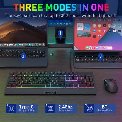 S151 PRO Membrane Gaming Keyboard & Mouse Wireless Combo - thumbnail 3