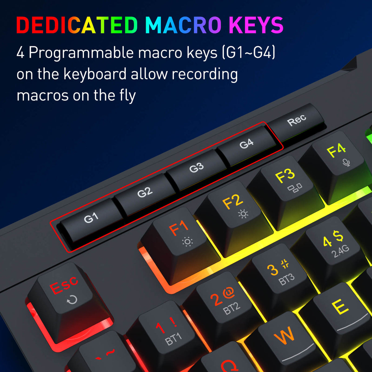 S151 PRO Membrane Gaming Keyboard & Mouse Wireless Combo, image 8 of 12 - enlarged view